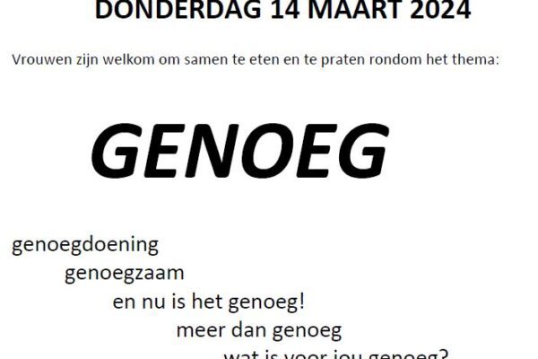 Tafel van Vier voor vrouwen, 14 maart